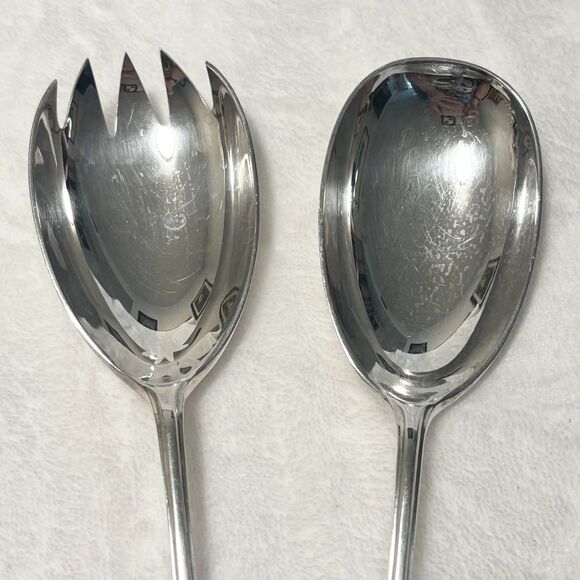 Vintage MAPPIN & WEBB Silverplate Salad Serving Set Vintage England - Picture 2 of 7